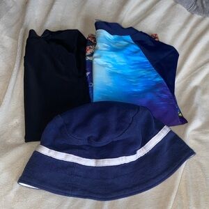 Kids Swim Rash-guards and sun hat